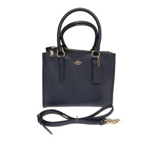 Coach Crosby Carryall Midnight Navy Crossgrain Leather Tote